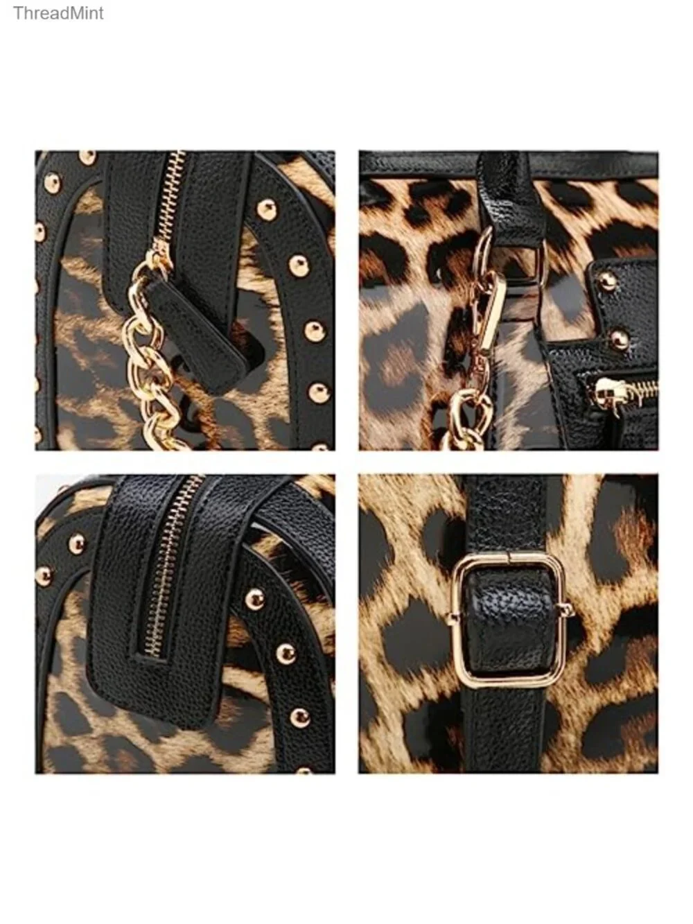 Shiny Patent Faux Leather Barrel Satchel Bag with Rivet Decoration Top Handle